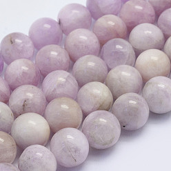 Kunzite Natural Kunzite Beads Strands, Spodumene Beads, Round, Grade AB, 10mm, Hole: 1mm, about 39pcs/strand, 15.3 inch(39cm)