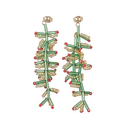 Разноцветный Серьги-гвоздики с плетеными ветками, золотые 304 рождественские серьги из нержавеющей стали для женщин, красочный, 64 мм, штифты : 0.7 мм