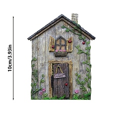 Серый Миниатюрная деревянная садовая дверь, для кукольных аксессуаров, притворяющихся опорными украшениями, серые, 100x85 мм