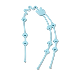 Azul Claro 2 en 1 cadenas porta chupetes de silicona para bebés, Correa mordedor para bebé conejo con huella de pata, fabricación de collar de enfermería bricolaje, azul claro, 53.5x3x0.75 cm, agujero: 5x6.5 mm