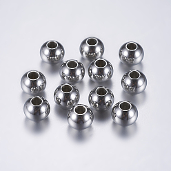 Stainless Steel Color 202 Stainless Steel Beads, Round, Stainless Steel Color, 8mm, Hole: 3mm