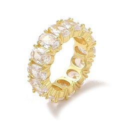 Прозрачный Кубический цирконий на обручальном кольце на пальце, настоящие позолоченные украшения из латуни для женщин, без свинца и без кадмия, прозрачные, 18 мм, внутренний диаметр: 6 мм