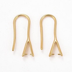 Real 24K Gold Plated Rack Plating Eco-friendly Brass Earring Hooks, with Ice Pick Pinch Bails, Lead Free & Cadmium Free, Real 24K Gold Plated, 21x2.5mm, 24 Gauge, Pin: 0.5mm and 1mm