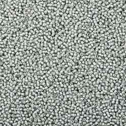 (376) Inside Color Med Gray/White-Lined Toho perles de rocaille rondes, perles de rocaille japonais, (376) couleur intérieure gris moyen / doublé blanc, 11/0, 2.2mm, Trou: 0.8mm, environ5555 pcs / 50 g