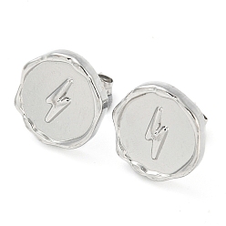 Stainless Steel Color 304 Stainless Steel Stud Earrings, Lightning Bolt, Stainless Steel Color, 13x12.5mm