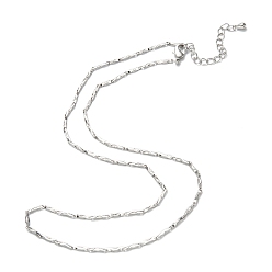 Real Platinum Plated Brass Link Chain Necklaces, Long-Lasting Plated, Real Platinum Plated, 16.54 inch(42cm)
