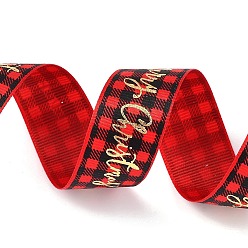 Темно-Красный 20 ленты из полиэстера с принтом «Счастливого Рождества» в ярдах, плоские шотландские ленты горячего тиснения, темно-красный, 1 дюйм (25 мм), около 20.00 ярдов (18.29 м) / рулон