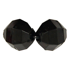 Black Transparent Acrylic Pendants, Faceted, Teardrop, Black, 31x11mm, Hole: 3mm, about 285pcs/500g