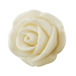 Ivoire Perles en résine, fleur, blanc crème, 6x4mm, Trou: 1mm