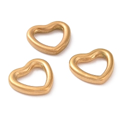 Золотой 304 из нержавеющей стали связывание кольцо, сердце, золотые, 9.5x10.5x1.5 мм, внутренний диаметр: 5.5x7 мм