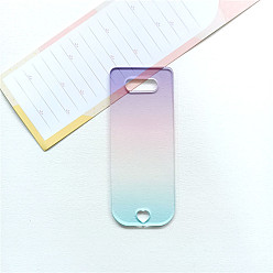 Colorful Gradual Acrylic DIY Disc Pendant Keychain Blanks, Rectangle, Colorful, 10x4cm