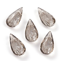 Satín Colgantes de diamantes de imitación de vidrio en relieve, lágrima, facetados, satén, 14x7x4 mm, agujero: 1.2 mm