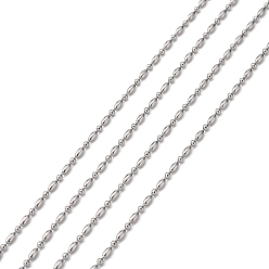 Stainless Steel Color 304 Stainless Steel Ball Chains, 1:1 Rice and Round, Stainless Steel Color, 1.5mm