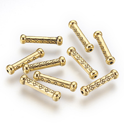 Antique Golden Tibetan Style Alloy Beads, Lead Free & Cadmium Free, Tube, Antique Golden, 22x5.5mm, Hole: 1.5mm