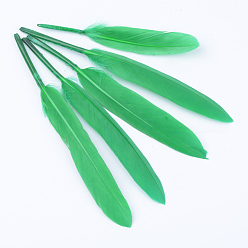 Verde Accesorios del traje de plumas de ganso, teñido, verde, 100~175x13~25 mm