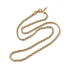 Chapado en Oro Real de 14K Chapado en iones (ip) 304 collar de cadena de cuerda de acero inoxidable para mujer, real 14 k chapado en oro, 19.76 pulgada (50.2 cm)