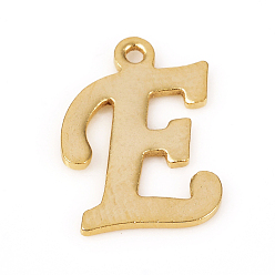 Letter E 201 Stainless Steel Pendants, Laser Cut, Letter, Golden, Letter.E: 14x10x1.2mm, Hole: 1mm