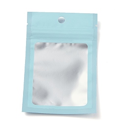 Светло-Синий Пластиковая сумка с замком на молнии, сумки для хранения градиентного цвета, мешок с самоуплотнением, верхнего уплотнения, с окном и вешалкой, прямоугольные, голубой, 12x8x0.25 см, односторонняя толщина: 3.1 мил(0.08мм), 95~100 шт / пакет
