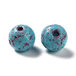 Turquoise Foncé Perles acryliques opaques, ronde, turquoise foncé, 11.5x11mm, Trou: 2mm, environ: 520 pcs / 500 g
