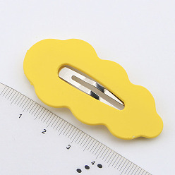 Yellow Cute Cream Color Leaf Shape Alloy Snap Hair Clips, Non-Slip Barrettes Hair Accessories for Girls, Women, Yellow, 54mm