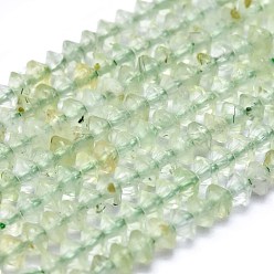Prehnite Natural Prehnite Beads Strands, Faceted, Bicone, 2.5~3x1.5~2mm, Hole: 0.5mm, about 250pcs/Strand, 14.96 inch(38cm)