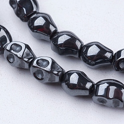 Non-magnetic Hematite Non-magnetic Synthetic Hematite Beads Strands, Skull, 6x4.5x5mm, Hole: 0.5mm, about 69pcs/strand, 15.7 inch(40cm)