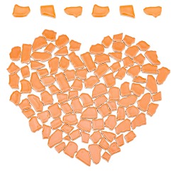 Orange Foncé Carreaux de mosaïque en porcelaine, carreaux de mosaïque de forme irrégulière, pour l'artisanat d'art de mosaïque de bricolage, cadres photo et plus, orange foncé, 5~30x5~20x4mm, environ77 pcs / 200 g, 200 g / sac