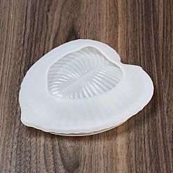 Blanco Moldes de silicona para bandeja de platos de hojas de bricolaje, moldes de almacenamiento, para resina uv, fabricación artesanal de resina epoxi, blanco, 160x141x27 mm