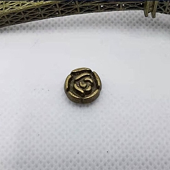 Antique Bronze Rose Shape Zinc Alloy Collision Rivets, Semi-Tublar Rivets, for Belt Clothes Purse Handbag Leather Craft DIY Handmade Accessories, Antique Bronze, 10.5mm