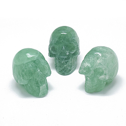 Флюорит Украшения из натурального зеленого флюорита, череп, 36~41x28~33x43~50 мм