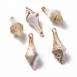 BurlyWood Acrylic Pendants, Imitation Gemstone Style, Conch, BurlyWood, 44x17x17mm, Hole: 2.8mm, about 138pcs/500g