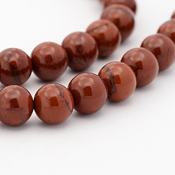 Piedra Roja De piedras preciosas naturales hebras de perlas ronda, jaspe rojo, 8 mm, agujero: 1 mm, sobre 48 unidades / cadena, 15.7 pulgada