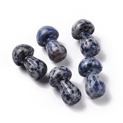 Punto Piedra Azul Piedra de guasha de jaspe de punto azul natural, gua sha raspado herramienta de masaje, para masaje relajante de meditación spa, en forma de hongo, 36.5~37.5x21.5~22.5 mm