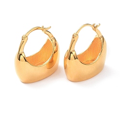 Золотой Латунные серьги-кольца в форме мешочка для женщин, золотые, 26.5x25x13 мм, штифты : 1.8 мм