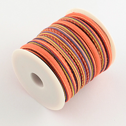 Colorido Cable de tela de cuerda étnica, colorido, 6~7 mm, aproximadamente 8.74 yardas (8 m) / rollo