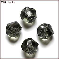 Gray Imitation Austrian Crystal Beads, Grade AAA, Faceted, Polygon, Gray, 6mm, Hole: 0.7~0.9mm