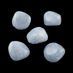 Aciano Azul Los granos de acrílico piedras preciosas de imitación nuggets, azul aciano, 25x24x17 mm, Agujero: 3 mm, sobre 84 unidades / 500 g