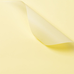 Lemon Chiffon Solid Color Plastic Paper Flower Wrapping Paper, Waterproof Florist Bouquet Paper, DIY Crafts, Lemon Chiffon, 550~580x550~580x0.05mm, 20 sheet/bag