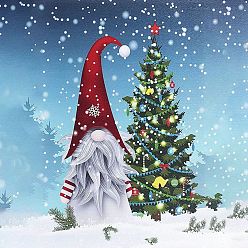 Gnome DIY Christmas Theme Diamond Painting Kits, including Resin Rhinestones, Diamond Sticky Pen, Tray Plate and Glue Clay, Gnome Pattern, 400x300mm