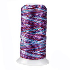 Purple Segment Dyed Round Polyester Sewing Thread, for Hand & Machine Sewing, Tassel Embroidery, Purple, 12-Ply, 0.8mm, about 300m/roll