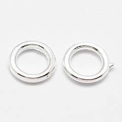 Silver Alloy Round Rings, Soldered Jump Rings, Closed Jump Rings, Silver Color Plated, 18 Gauge, 7x1mm, Hole: 4.5mm, Inner Diameter: 4mm