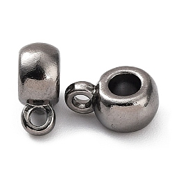Gunmetal Tibetan Style Tube Bails, Loop Bails, Bail Beads, Cadmium Free & Lead Free, Gunmetal, 9x6x4mm, Hole: 1.5mm, Inner Diameter: 3mm