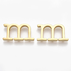 Letter M 304 Stainless Steel Pendants, Golden, Letter, Letter.M, 12x22x3mm, Hole: 1.8mm
