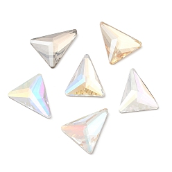 Color mezclado K 5 cabujones de diamantes de imitación de cristal, espalda y espalda planas, facetados, triángulo, color mezclado, 21x18x5 mm