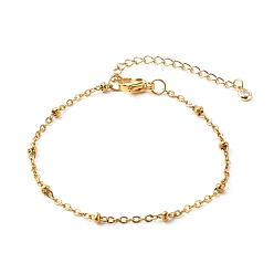 Golden 304 Stainless Steel Satellite Chain Bracelet, Golden, 7-1/2 inch(19cm)