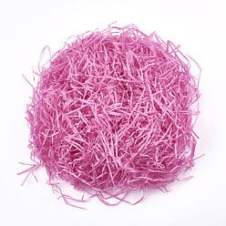 Ярко-Розовый Декоративные бумажные отходы рафии упаковочный материал, для подарка наполнителя, ярко-розовый, 2~4 мм, о 20 г / мешок