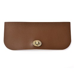 Saddle Brown Imitation Leather Bag Cover, Rectangle with Round Corner & Alloy Twist Lock Clasps, Bag Replacement Accessories, Saddle Brown, 10x23.1x0.15~21.5cm