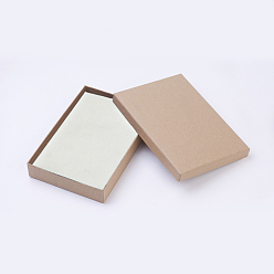 White Kraft Paper Box, with White Sponge Mat, Rectangle, 18x12.5x3cm