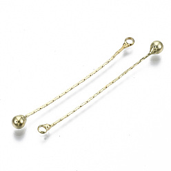 Light Gold Brass Chain Tassel Big Pendants, with Iron Teardrop, Light Gold, 45~47x0.5mm, Hole: 1.6mm