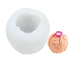 Blanc Moules en silicone pour bougies de bricolage, moules de résine, pour la résine UV, fabrication de bijoux en résine époxy, forme de fil de laine, blanc, 6.7x6.5x5.9 cm, Diamètre intérieur: 3.9x4 cm